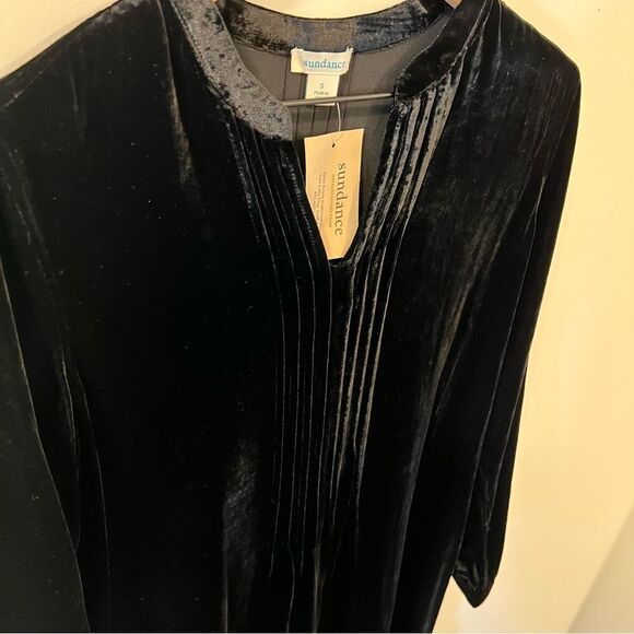 NWT Sundance Catalog Velvet Enchantment Dress in Black | Size S - Picture 2 of 8